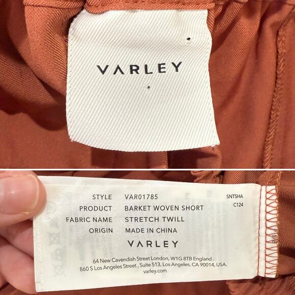Varley Barket Woven Short Stretch Twill Mocha Biscuit Burnt Orange Extra Small - Picture 13 of 15